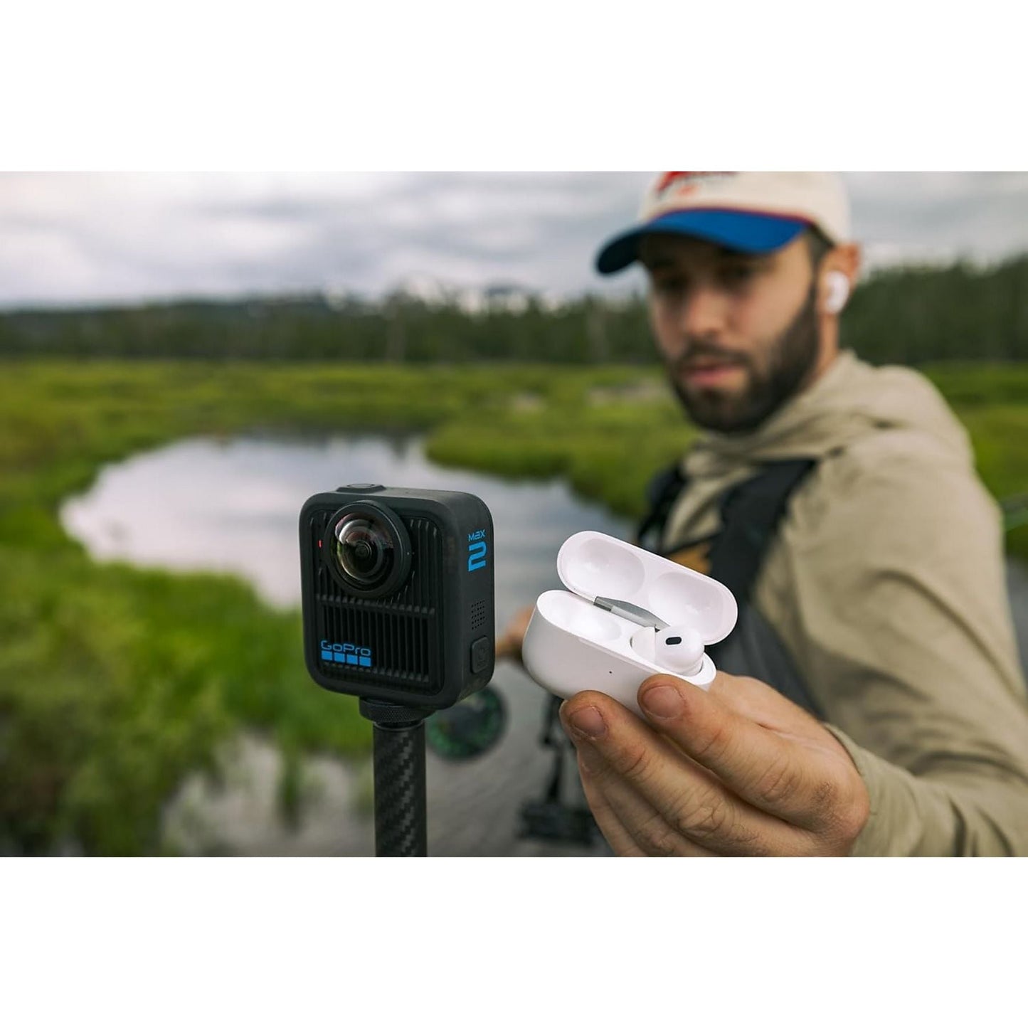 Cámara deportiva - GoPro MAX2, Vídeos 8K 360°, Fotografías 29 MP, Sumergible hasta 5m, Micrófono, Wi-Fi, Negro
