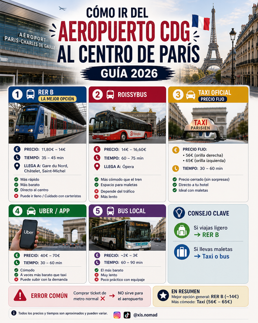 ✈️ Cómo Ir del Aeropuerto Charles de Gaulle (CDG) al Centro de París en 2026: La Guía Definitiva para Ahorrar Tiempo, Dinero y Evitar Errores