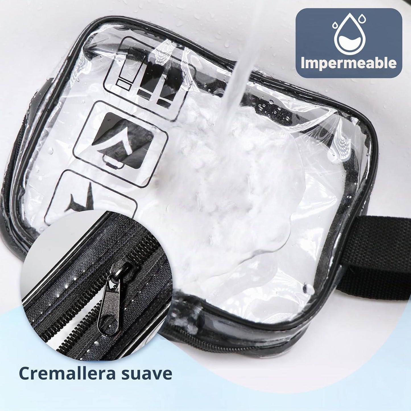Diboniur Neceser de Viaje con 6 Botellas de Viaje Vacía de 100 ml, 1 Bolsa de Vuelo y 2 Embudos Pequeños, Kit de Viaje para Champú, Crema, Loción, Aprobado por la TSA