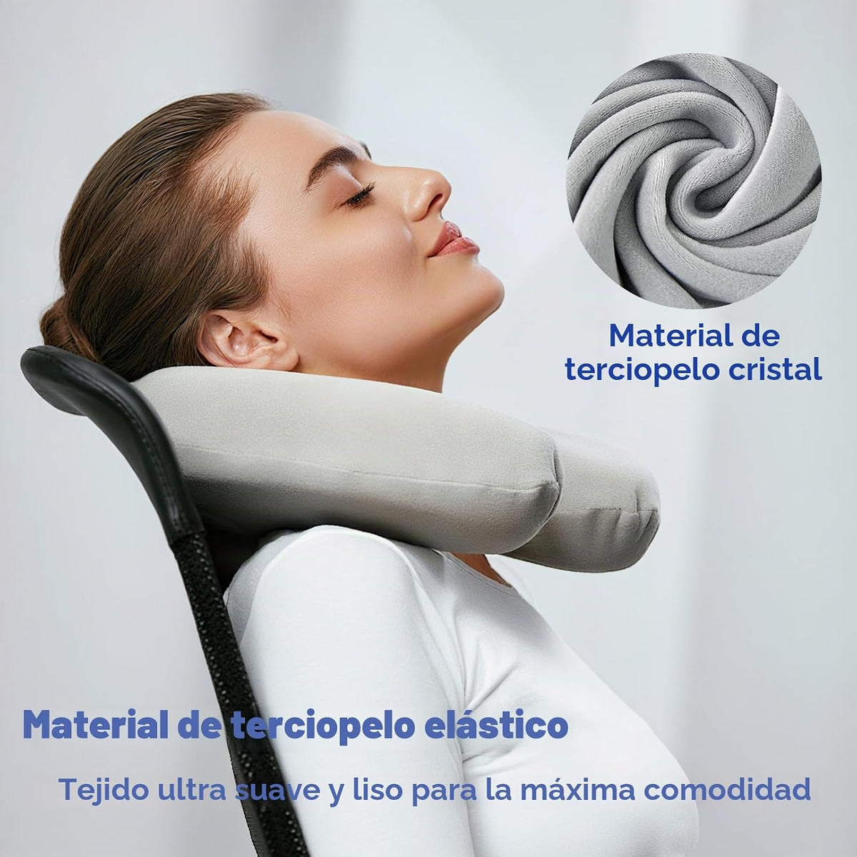 Almohada Viaje Rellenable con Antifaz y Tapones para Los Oídos