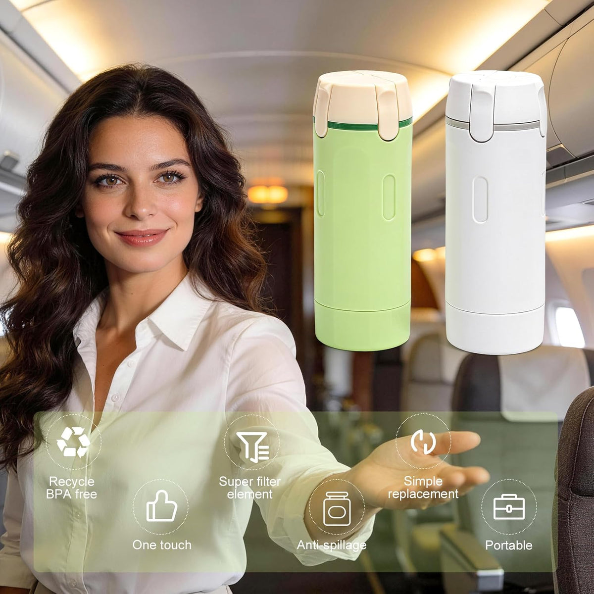 Zouwel Set de frascos dispensadores de viaje 4 en 1: recargables, a prueba de fugas, para artículos de aseo personal, contenedores de viaje portátiles para champú, lociones, acondicionador y crema