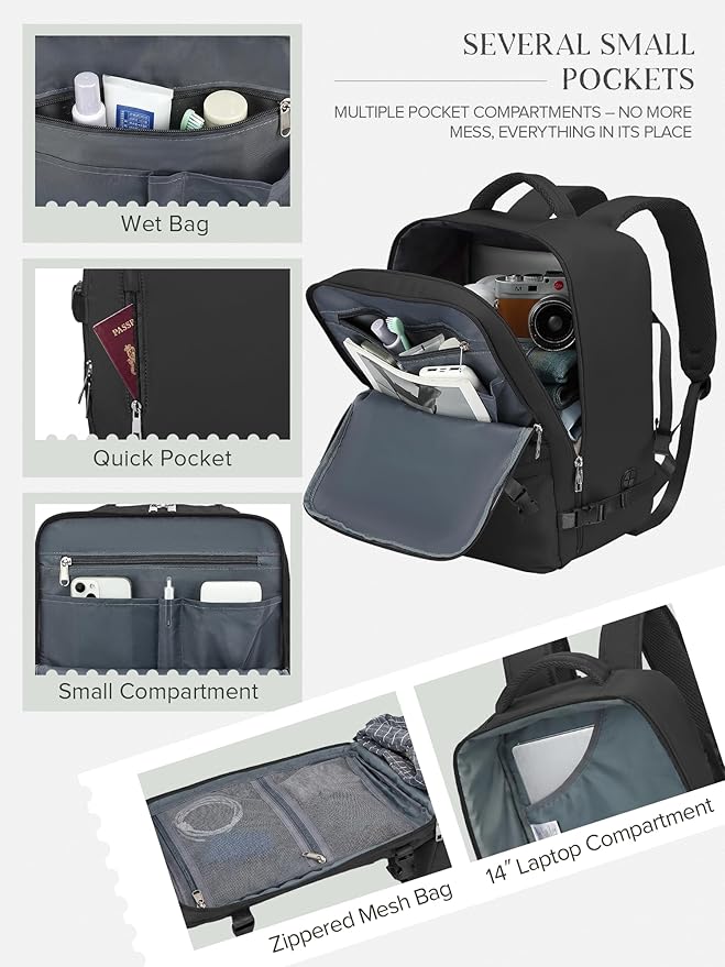Hayayu Mochila 40x30x20, Mochilas Cabina para Ryanair 40x20x30cm