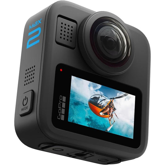 Cámara deportiva - GoPro MAX2, Vídeos 8K 360°, Fotografías 29 MP, Sumergible hasta 5m, Micrófono, Wi-Fi, Negro